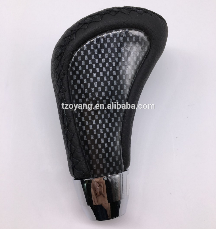 Leather and Alloy Slice Gear Shift Knob for Universal Cars